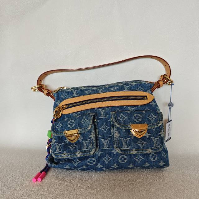 Louis Vuitton Shoulder Bag Baggy hobo Shoulder Bag Blue 30 × 13 × 22 cm