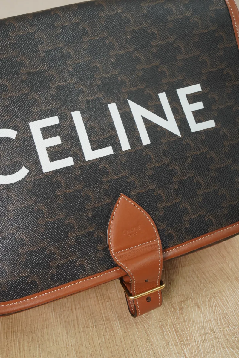 CELINE folco Crossbody Bag Brown Monogrampvc · 29 × 9 × 24 cm — detail view 11 of 18