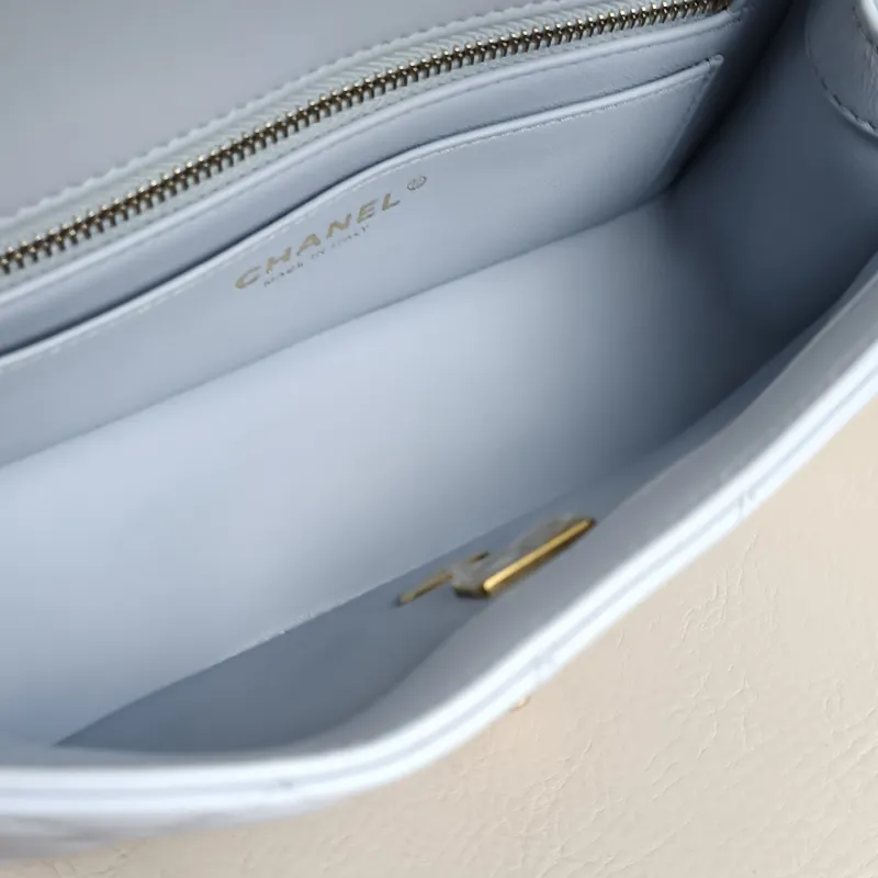 Chanel Crossbody Bag cf Blue Lambskin 20 × 6.5 × 12 cm Microchip Edition — detail view 9 of 12