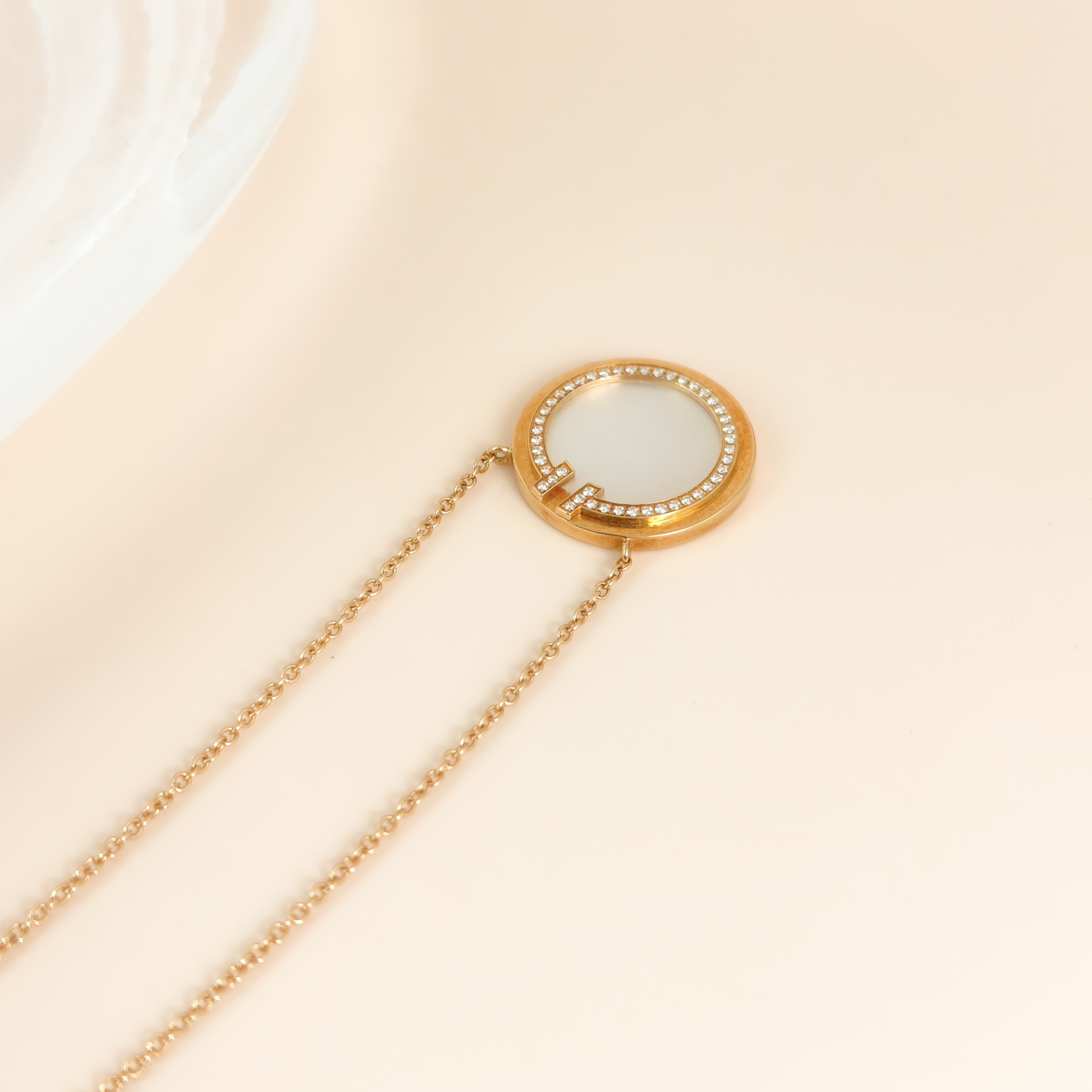 Tiffany&Co. Necklace TC ollection White Mother-of-Pearl18KY ellow Gold Diamond Large1.6*44.5 — cover view 6 of 8