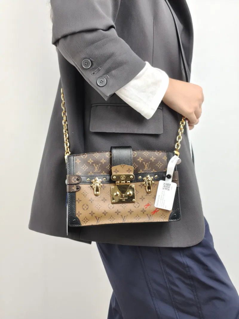 Louis Vuitton Crossbody Bag Trunk Clutch Box Monogram PVC Mini 20 × 5.5 × 12 cm — on-model view 2 of 2