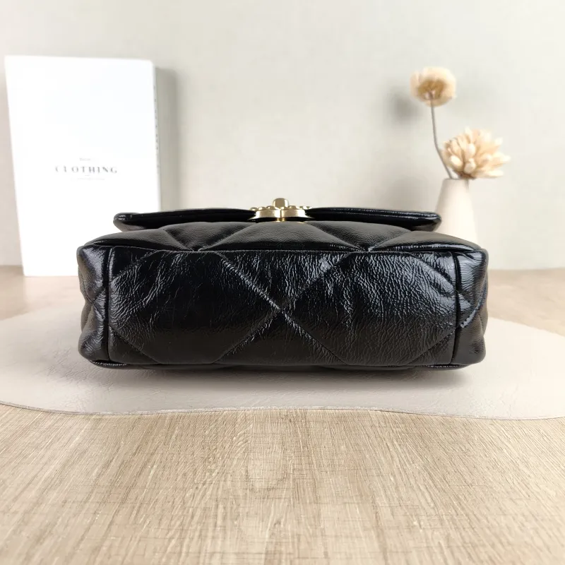 Chanel Crossbody Bag 19Bag Black Waxed Leather Small 26 × 9 × 16 cm 30 — cover view 4 of 5