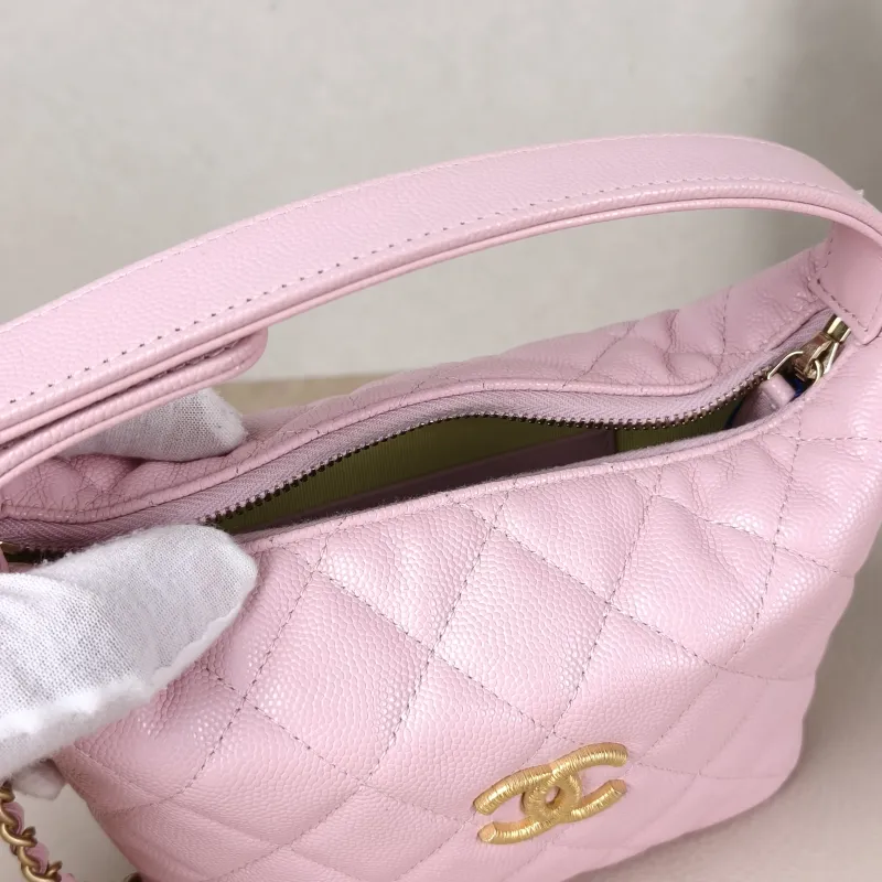 Chanel Crossbody Bag Gold-Tone Hardware Pink Grained Calfskin One Size21.5 × 7.5 × 19 cm — detail view 12 of 13