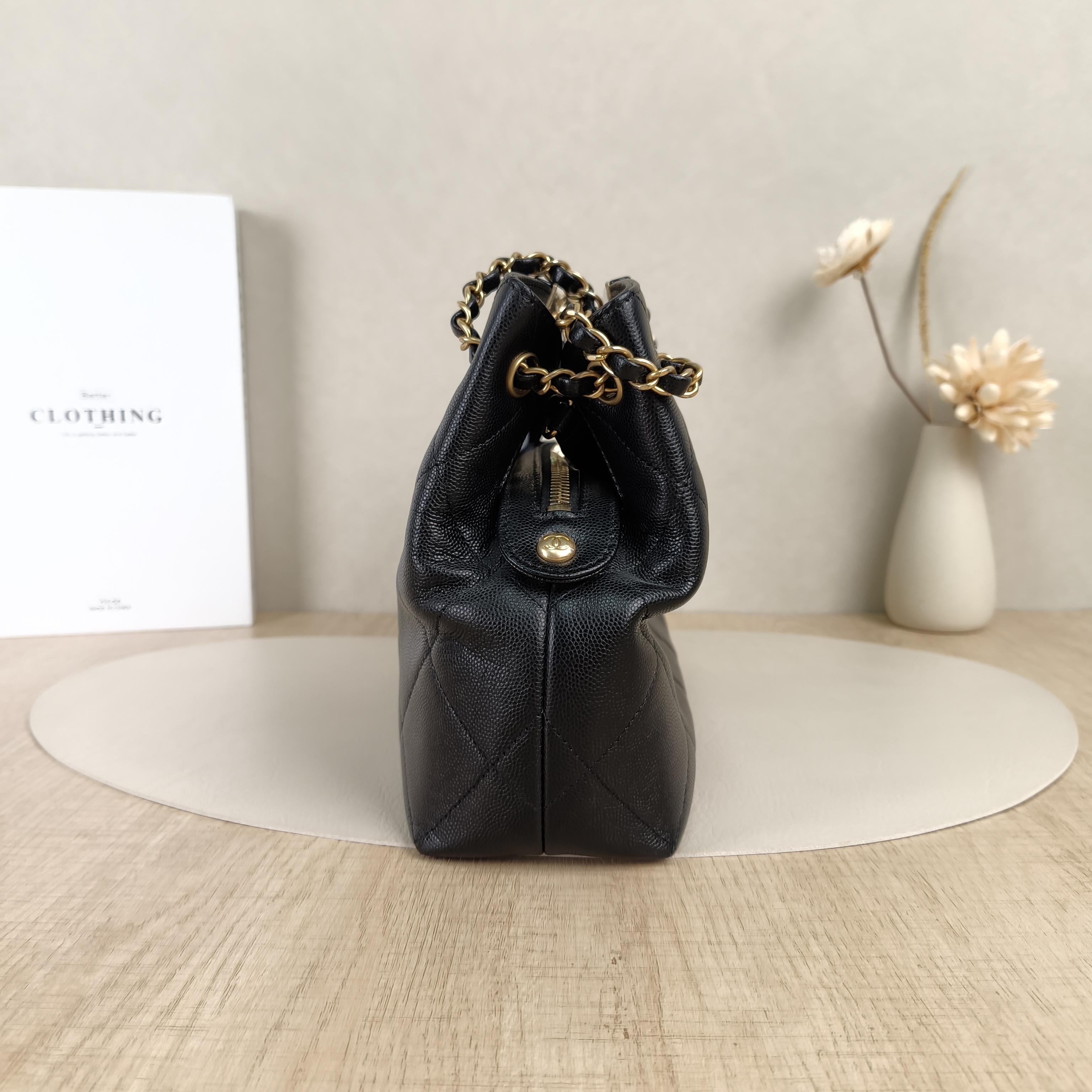 Chanel Shoulder Bag tote Black Grained Calfskin One Size25 × 8 × 20 cm — cover view 6 of 9