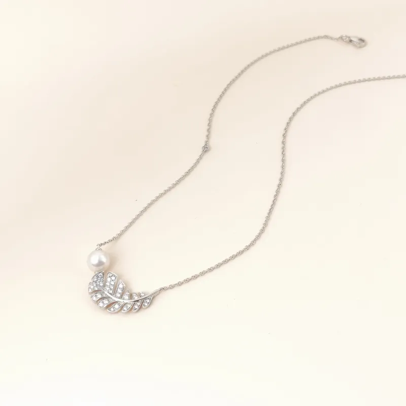 Chanel Necklace Plume Pavé Diamond Necklace White Gold Diamond18KW hite Gold One Size 40cm — cover view 10 of 10