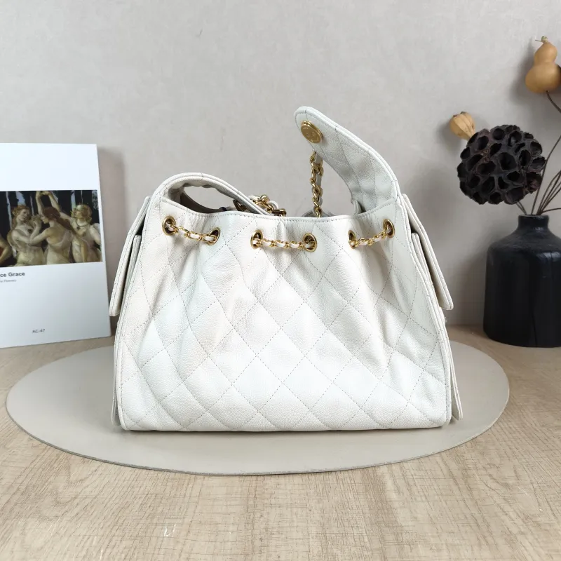 Chanel Shoulder Bag 25Bag White Grained Calfskin Small 26 × 14 × 30 cm — cover view 3 of 5
