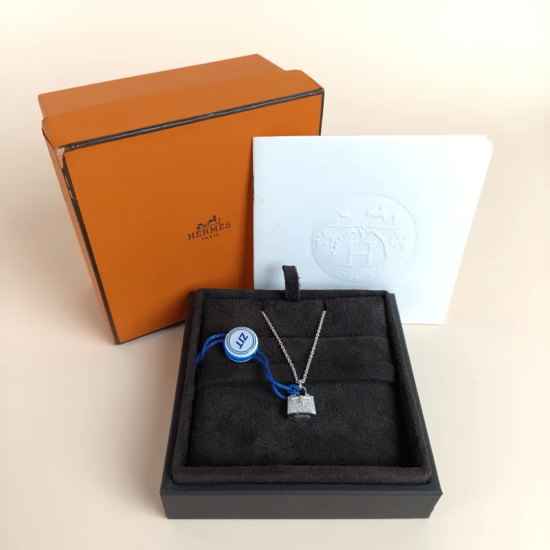 Hermès Necklace Amulettes Kelly Pavé Diamond Necklace White Gold18KW hite Gold Diamond One Size40cm — cover view 2 of 8