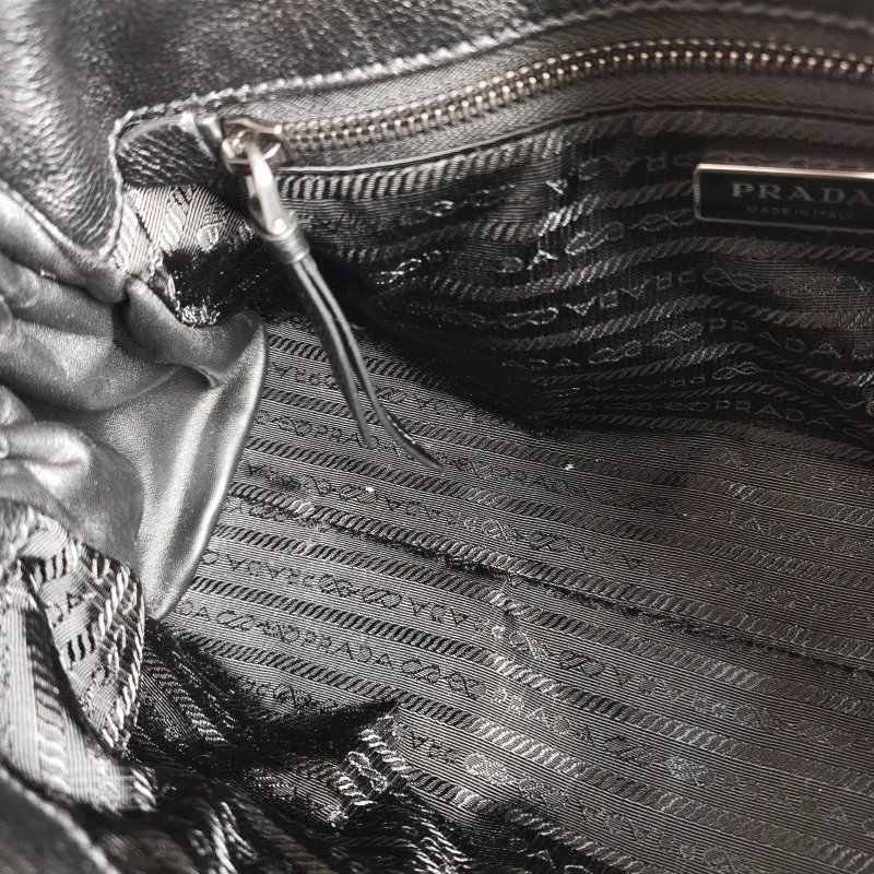 PRADA Shoulder Bag Karin Tote Bag Black Calfskin Medium 32 × 10.5 × 17.5 cm — detail view 10 of 12