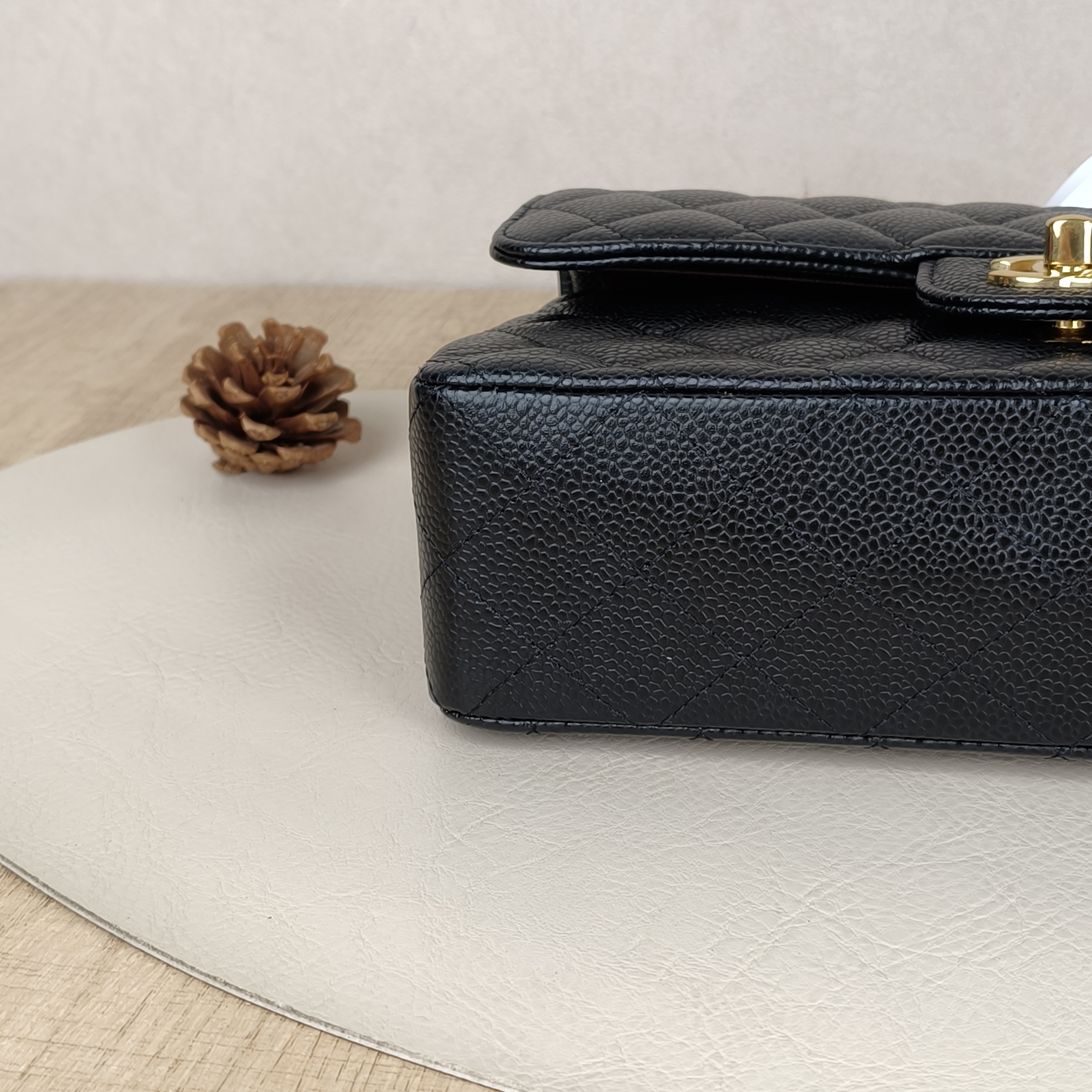 Chanel Crossbody Bag Classic Flap CF Black Grained Calfskin Small23 × 6 × 14.5 cm — cover view 10 of 10