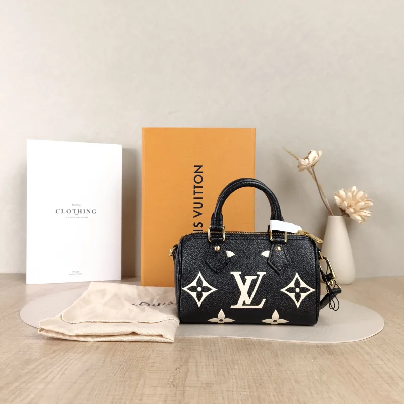 Louis Vuitton Crossbody Bag Speedy Nano Black · White Empreinte Embossed Calfskin Monogramnano16 × 7.5 × 10 cm — cover view 2 of 6