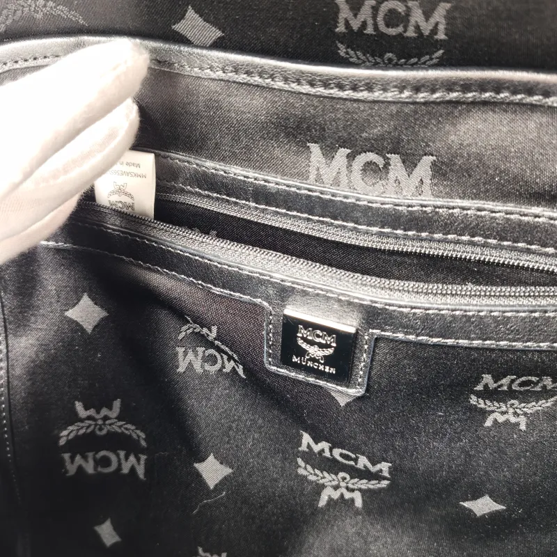 MCM Backpack Backpack Silver Canvas 32.5 × 15 × 39 cm — detail view 3 of 11