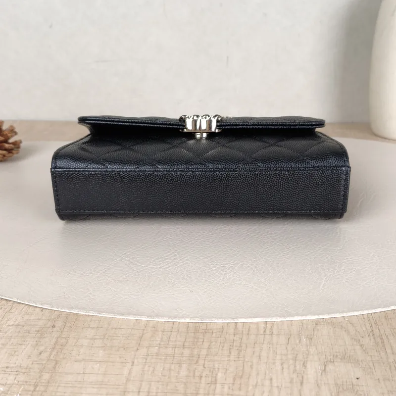 Chanel Crossbody Bag kelly Black Grained Calfskin One Size18 × 4.5 × 10 cm — cover view 6 of 6