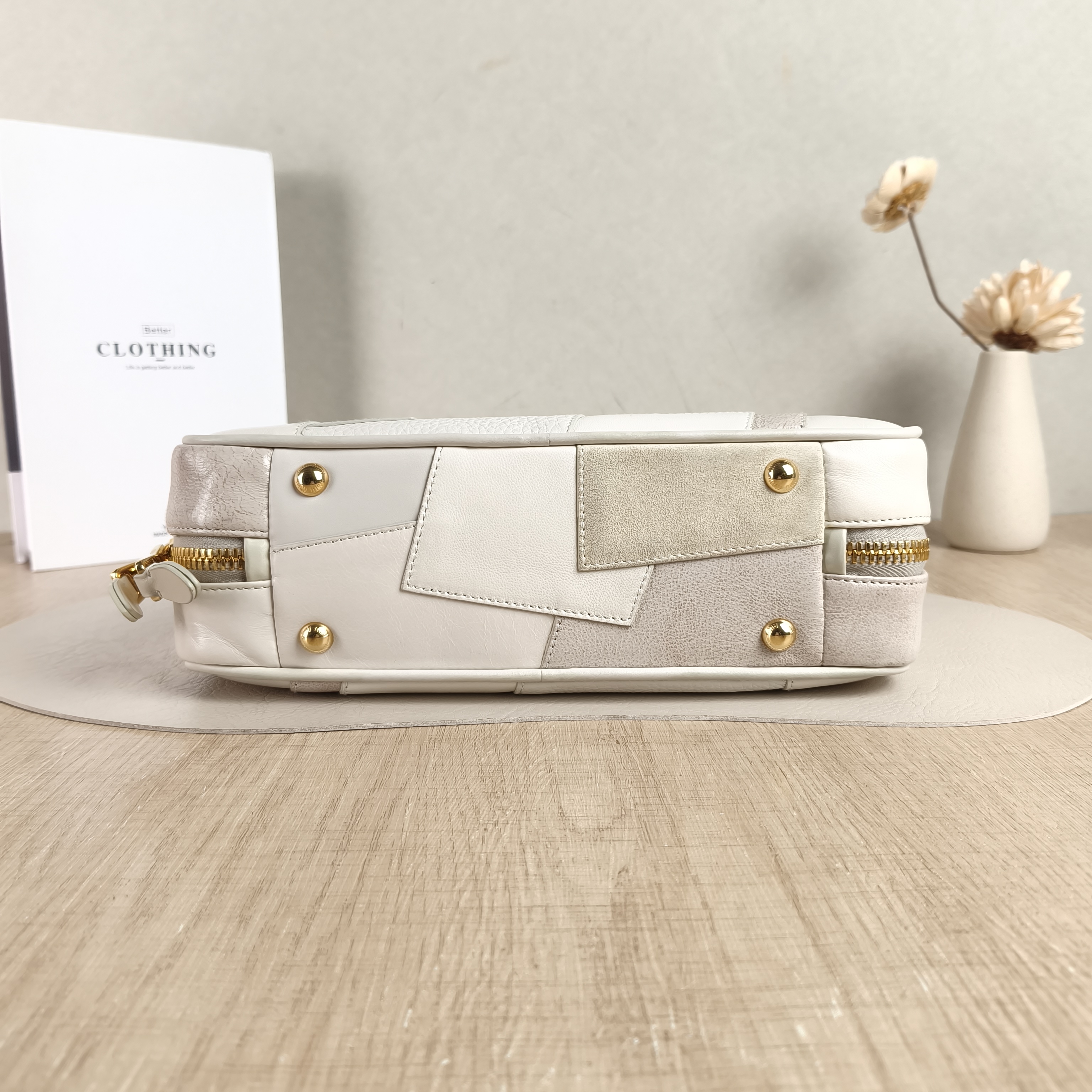 Miumiu Top Handle Bag Beau White Calfskin · Suede Small28 × 8 × 11.5 cm — cover view 5 of 6