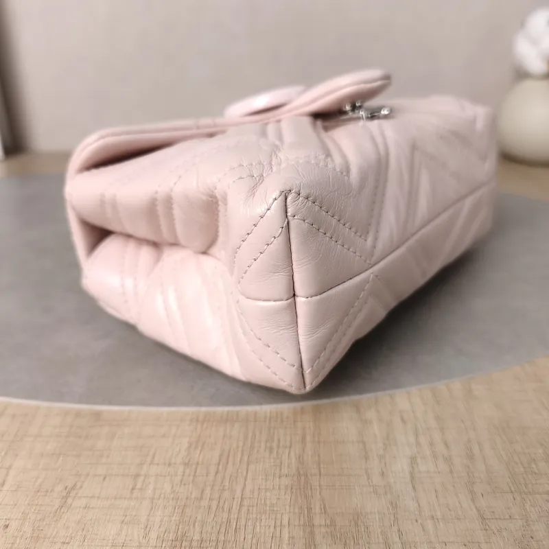 GUCCI Crossbody Bag GG Marmont Marmont Shoulder Bag Pink Calfskinmini20 × 6.5 × 12 cm — detail view 13 of 16