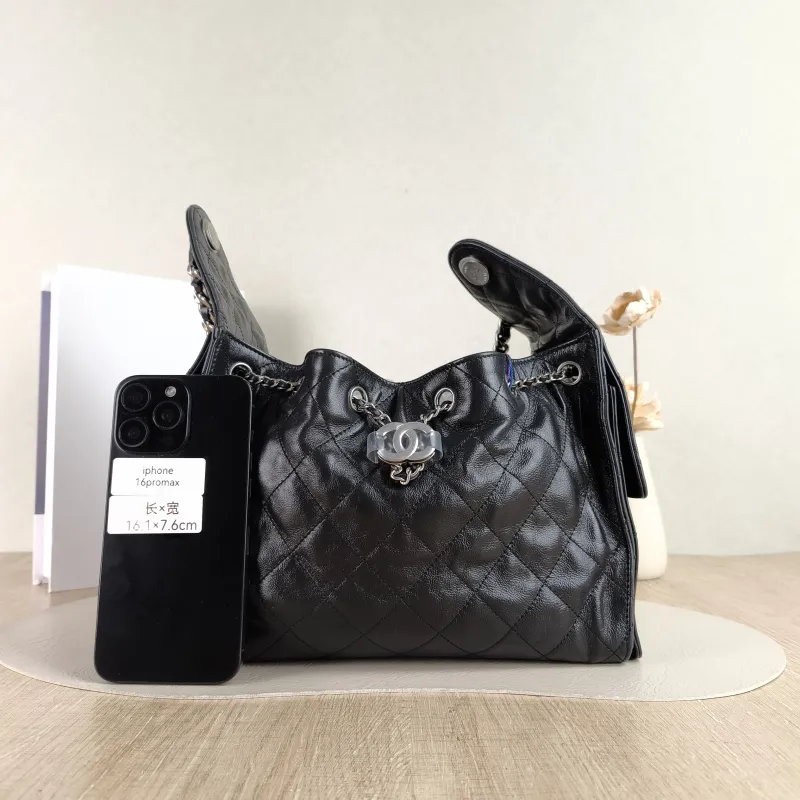 Chanel Shoulder Bag 25Bag Black Waxed Leather Calfskin Small 26 × 14 × 30 cm — cover view 5 of 5