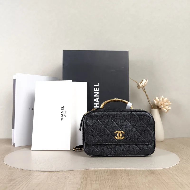 Chanel Crossbody Bag Camera Bag Black Grained Calfskin One Size20 × 7.5 × 12.5 cm — cover view 6 of 6