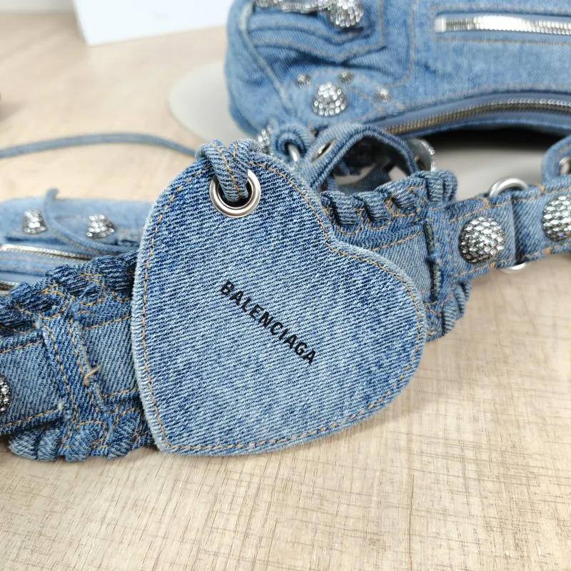 BALENCIAGA Crossbody Bag LE CAGOLE Blue Small33 × 8.5 × 16 cm — detail view 4 of 13