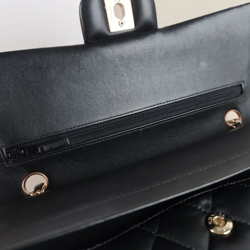 Chanel Crossbody Bag Classic Flap CF Black Lambskin Medium 25.5 × 6.5 × 15.5 cm — detail view 12 of 13