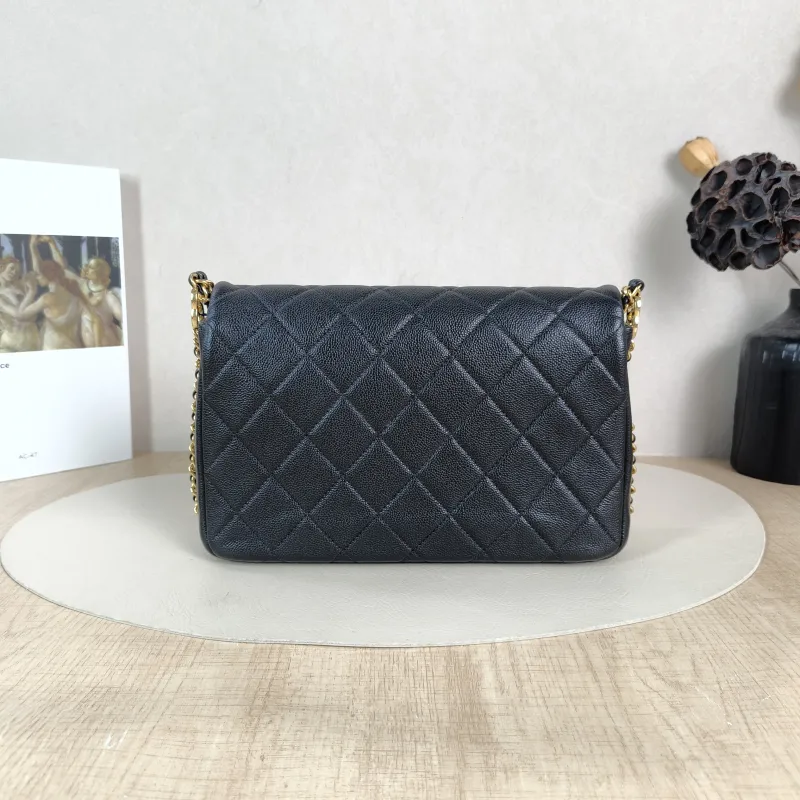 Chanel Crossbody Bag Editioncf mini Black Grained Calfskin 23.5 × 7 × 15 cm — cover view 6 of 6
