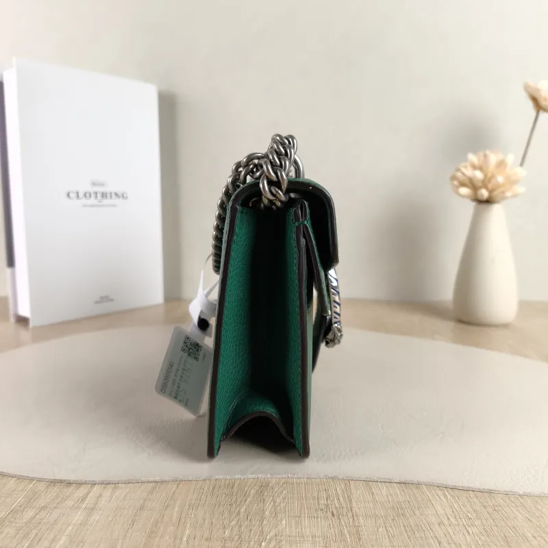 GUCCI Shoulder Bag Dionysus Green Calfskin Small 25 × 7 × 13.5 cm — detail view 8 of 11
