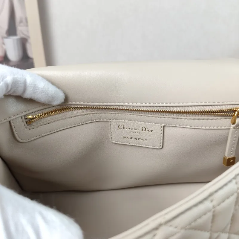 DIOR Crossbody Bag Caro Chain Bag Taupe Lambskin Medium 25.5 × 9 × 15.5 cm — detail view 2 of 13