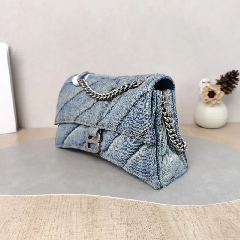 BALENCIAGA Shoulder Bag CRUSH Chain Bag Blue Small 25 × 8 × 15 cm — cover view 6 of 6