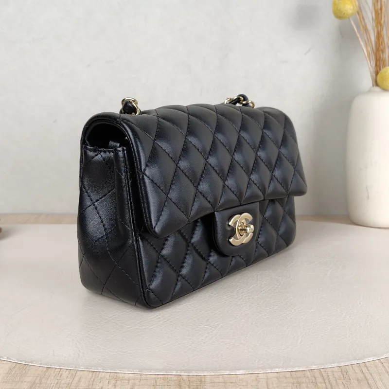 Chanel Crossbody Bag Classic Flap Large Mini CF Mini Black SL ambskin mini 20 × 6 × 12 cm — cover view 4 of 5