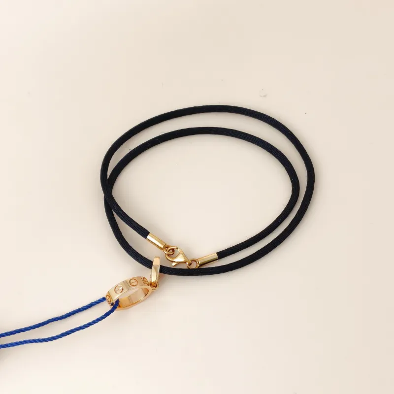 CARTIER Necklace Love Collection Necklace Black 18k One Size 38cm