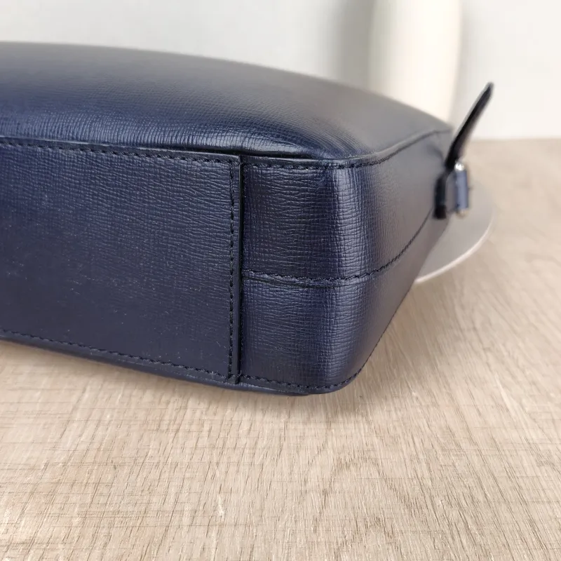 BURBERRY Top Handle Bag Shoulder Bag Blue Calfskin One Size 37 × 7 × 27 cm — detail view 1 of 12