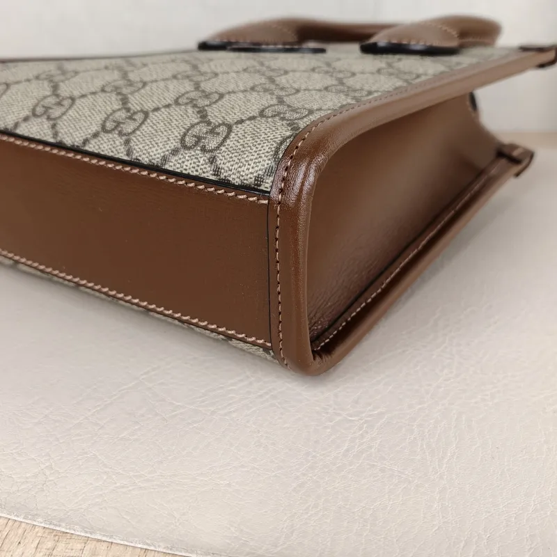 GUCCI Crossbody Bag GG Retro Collection Tote Bag Brown PVC Mini 16 × 7 × 20 cm — detail view 2 of 11