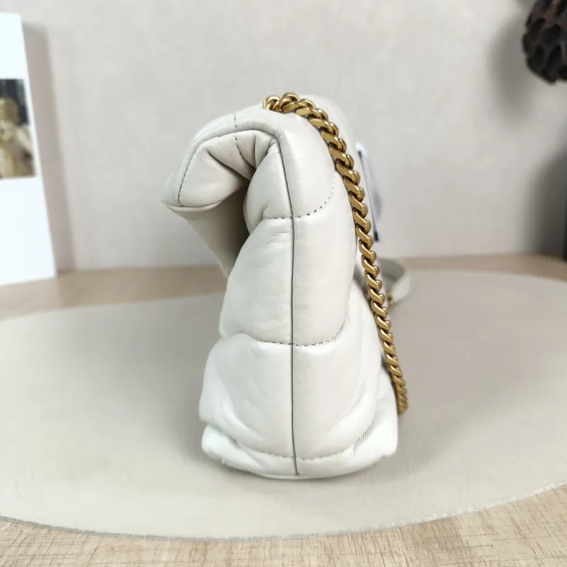 SAINT LAURENT Crossbody Bag LOULOU PUFFER White Lambskinmini23 × 8.5 × 15.5 cm — detail view 7 of 12
