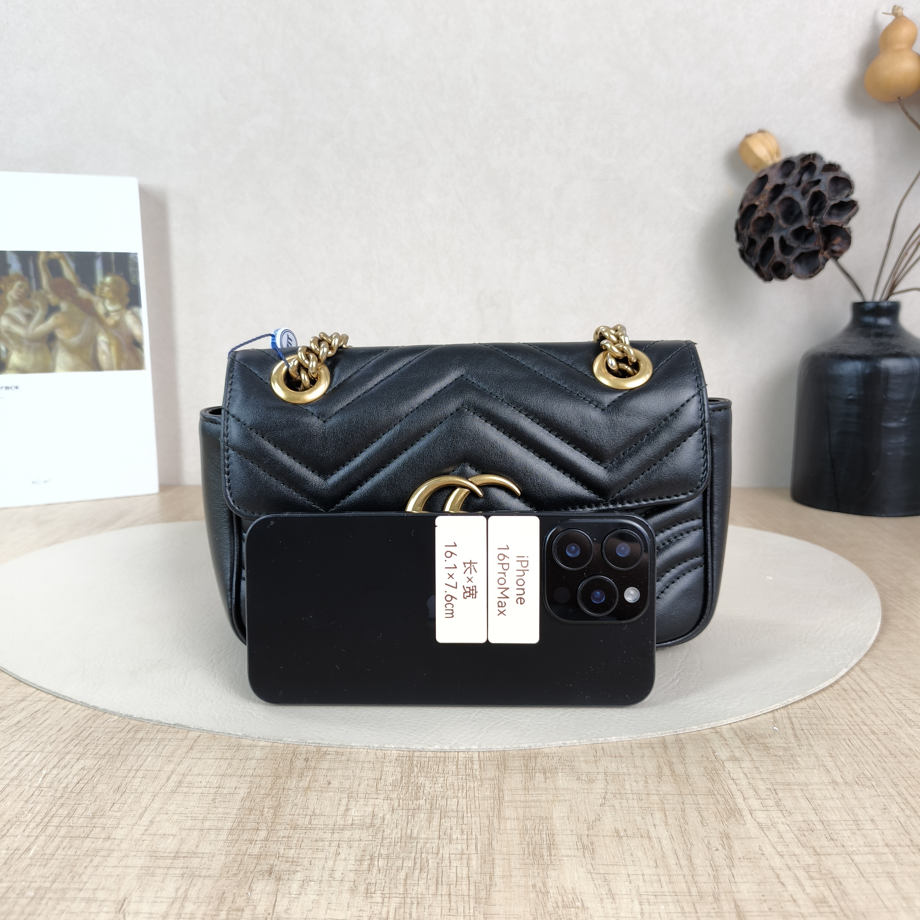 GUCCI Crossbody Bag GG Marmont Small Marmont 22Black CC alfskin Small22 × 6 × 13 cm — cover view 5 of 5