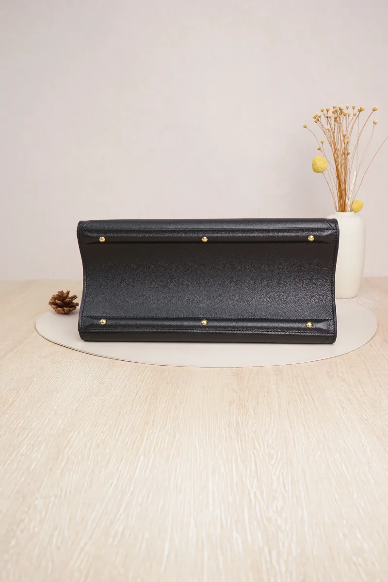Louis Vuitton steamer Top Handle Bag Medium Black with Gold-Tone Hardware Calfskin Microchip Edition · Shoulder Strap · 31.5 × 15 × 27.5 cm — cover view 4 of 7