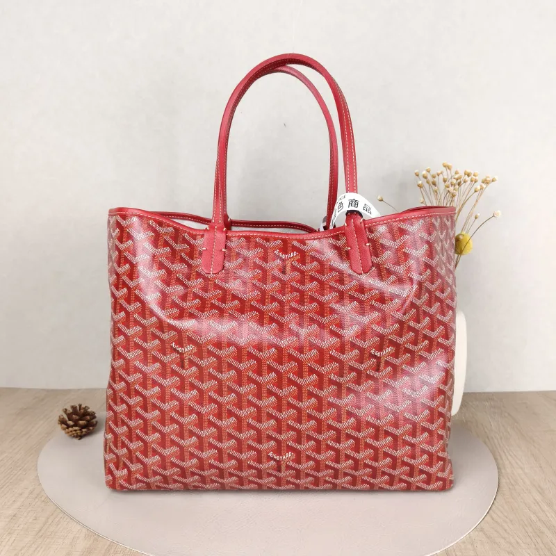 GOYARD Shoulder Bag SAINT LOUIS Shopping Tote Red PVC Small34 × 15 × 28 cm