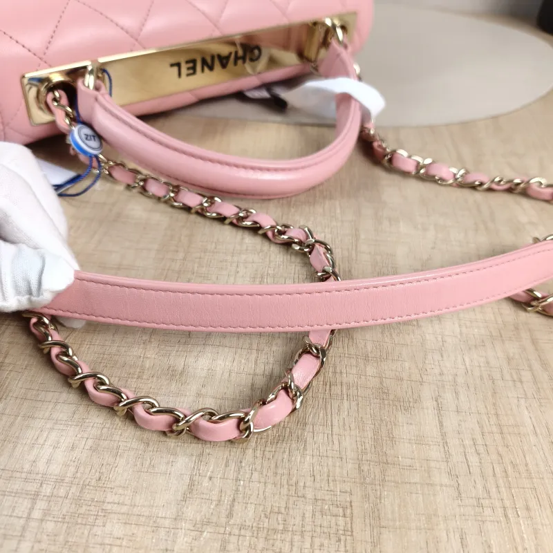 Chanel Crossbody Bag Trendy CC Pink Lambskin Small 25 × 12 × 17 cm Microchip Edition — detail view 14 of 14