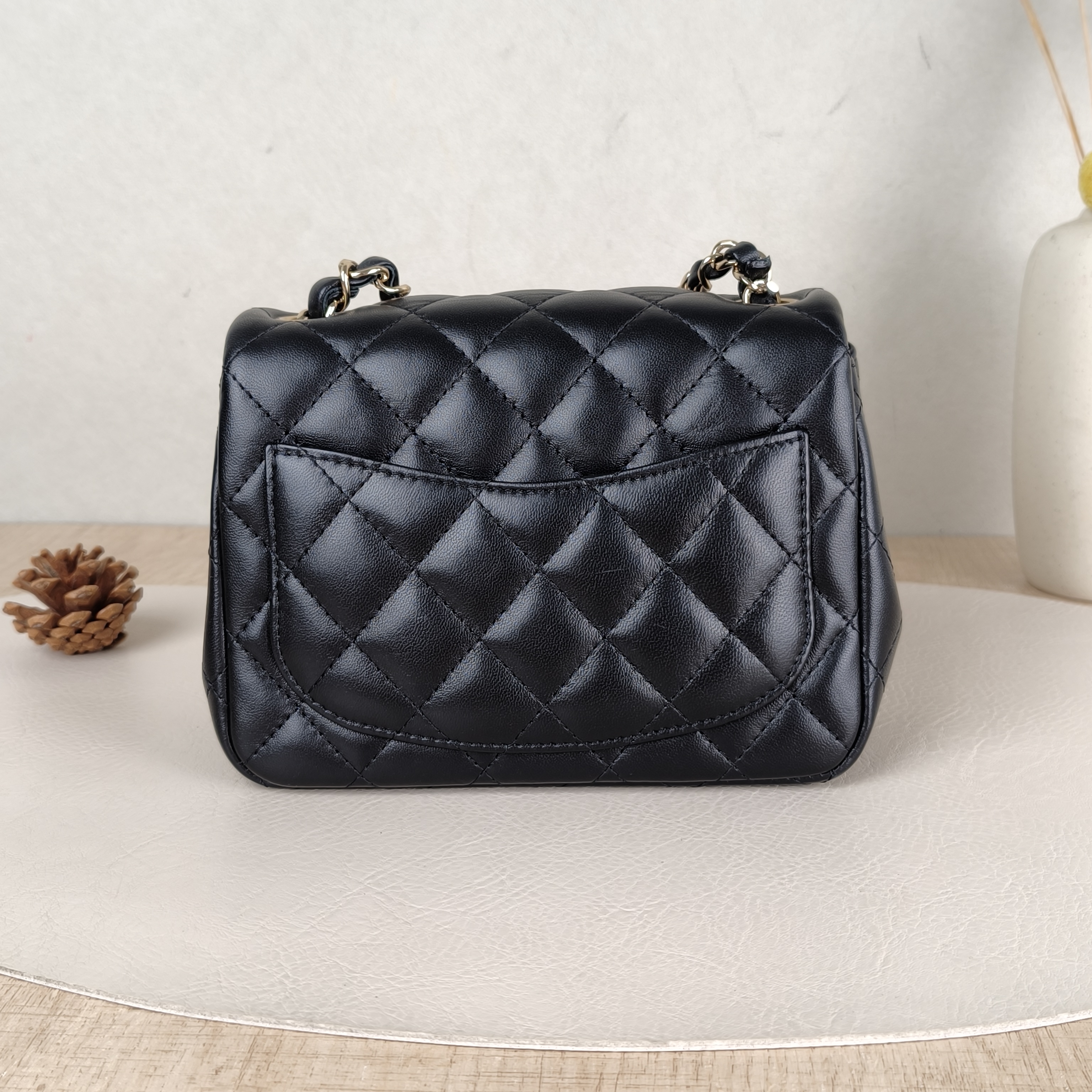 Chanel Crossbody Bag Classic Flap Mini CF Mini Black Lambskin One Size17 × 8 × 13.5 cm — cover view 2 of 5