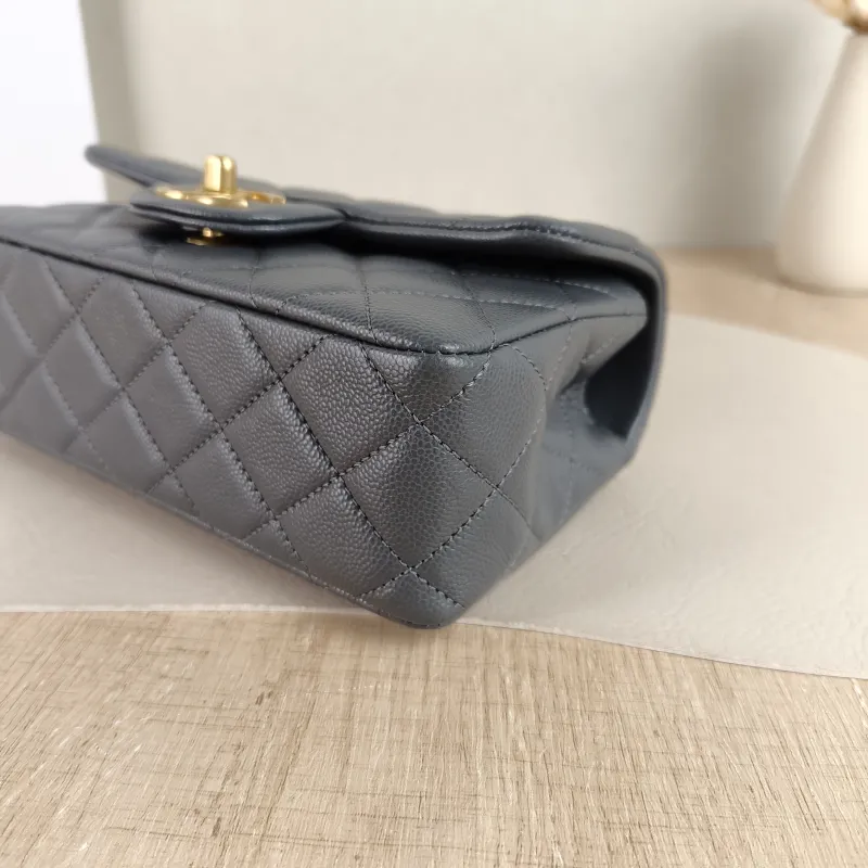 Chanel Crossbody Bag 25b mini Grey Grained Calfskin One Size 20 × 6 × 12 cm — detail view 7 of 14