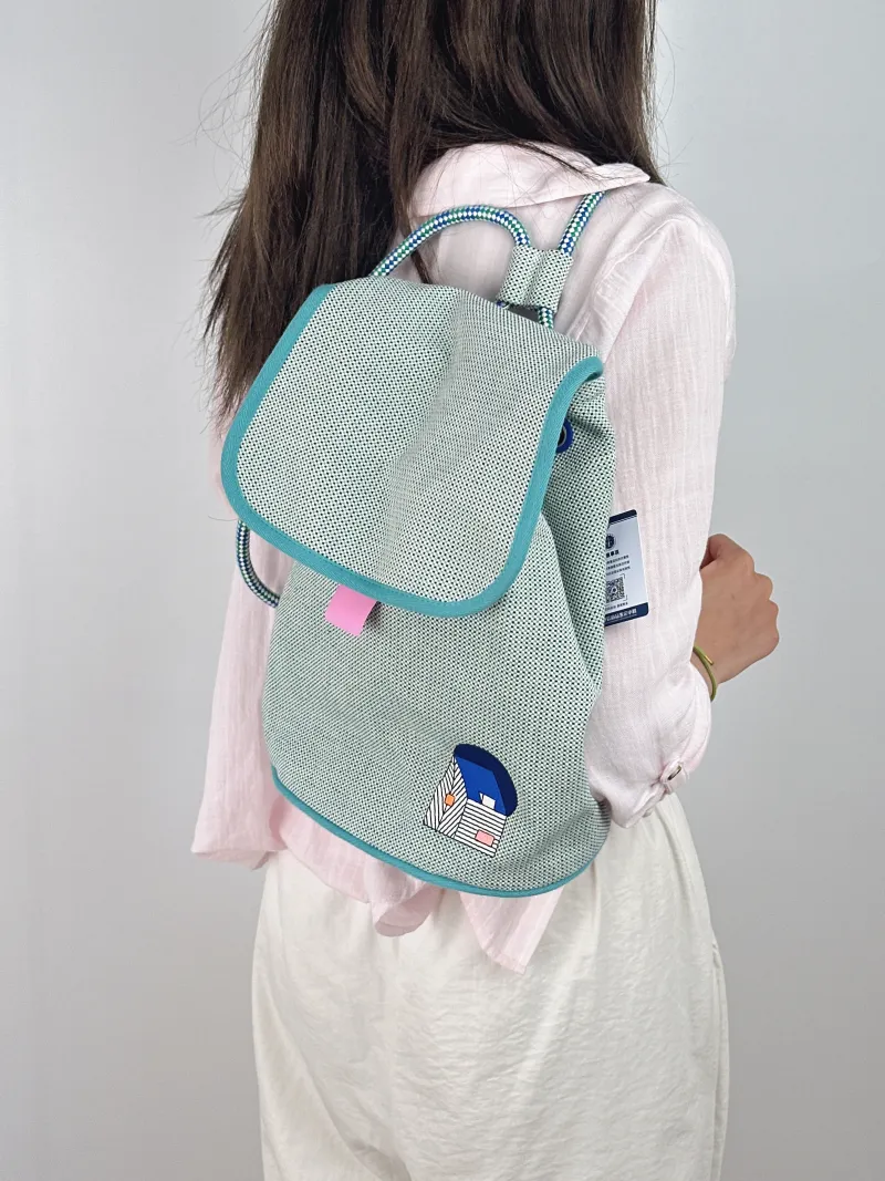 Hermès Backpack Backpack Green Canvas One Size23 × 15 × 30 cm — on-model view 2 of 2