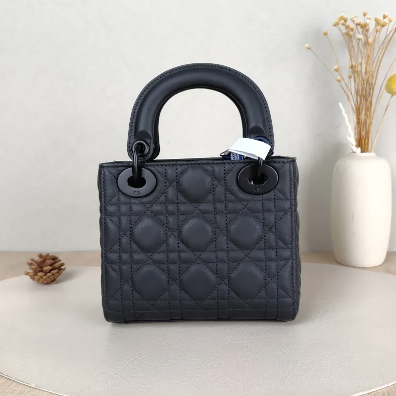 DIOR Crossbody Bag Lady Lady Dior Bag Black Lambskinmini17 × 7 × 15 cm — cover view 6 of 6