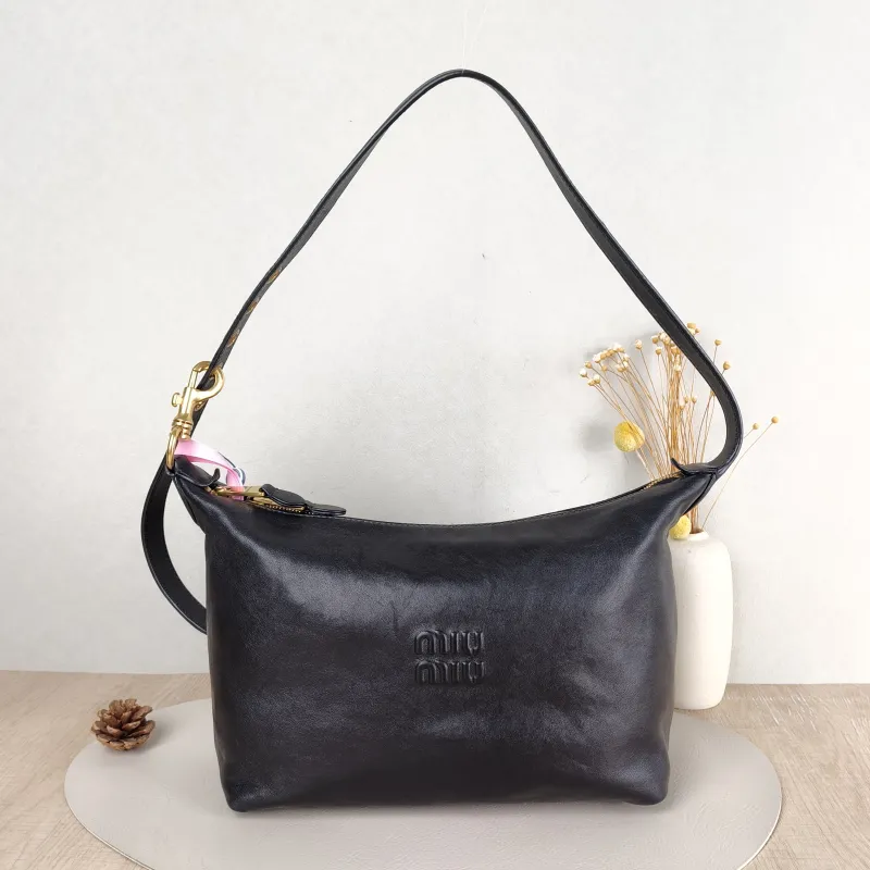 Miumiu Top Handle Bag Spirit Vanity Case Bag Cosmetic Bag Black Lambskin Medium 28 × 13 × 21.5 cm