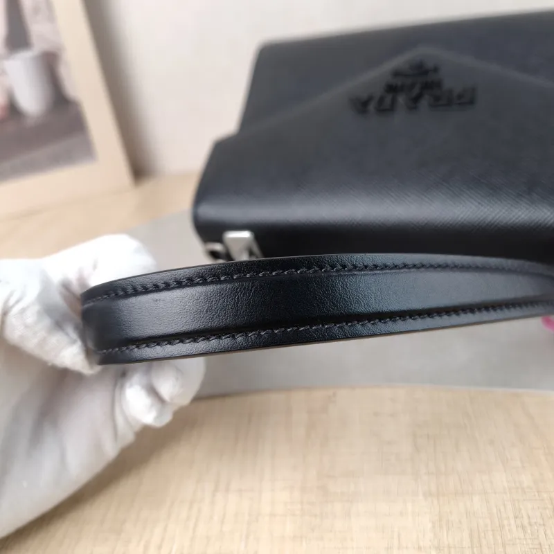 PRADA Shoulder Bag Shoulder Bag Black Calfskin One Size 24 × 12 × 17 cm — detail view 14 of 16