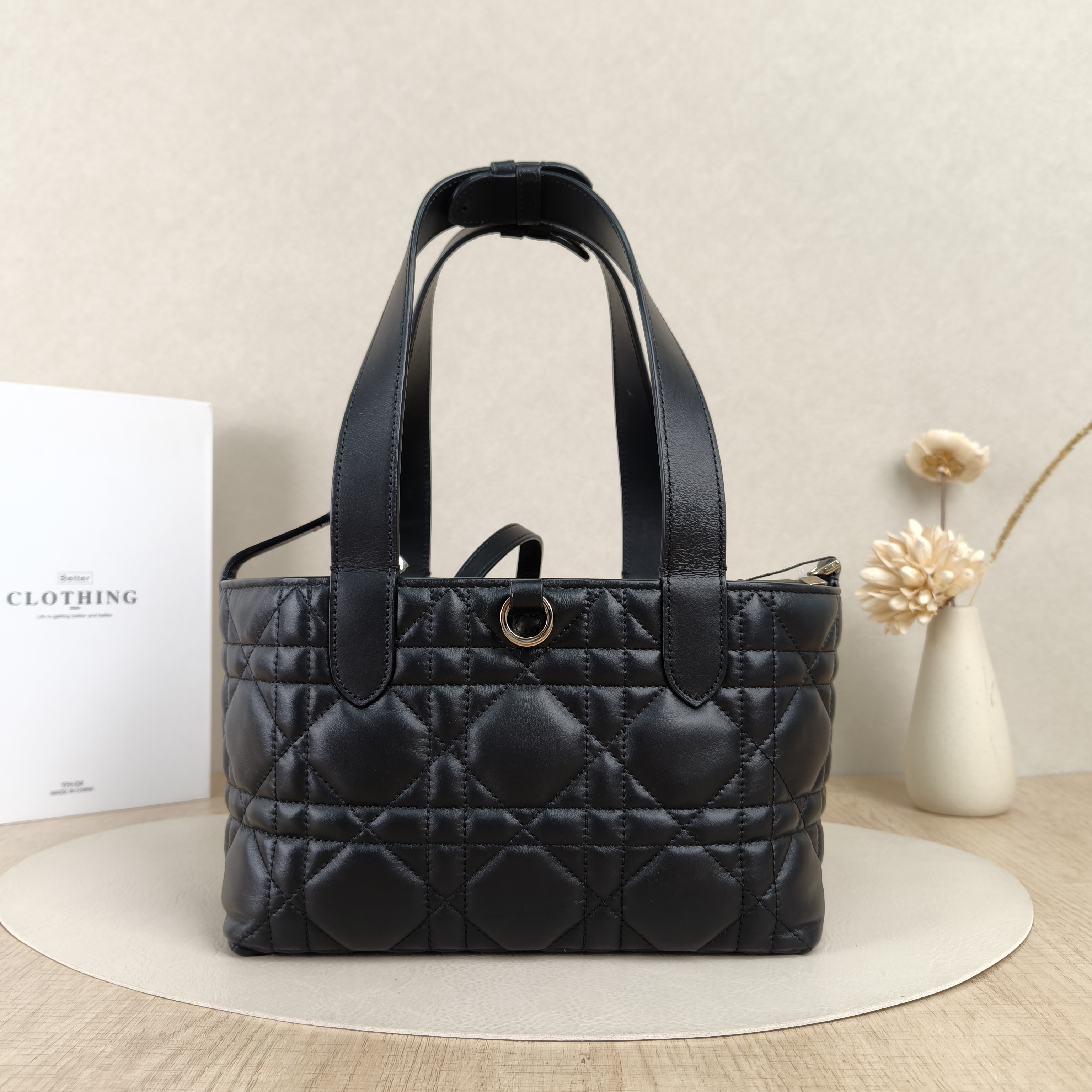 DIOR Top Handle Bag TOUJOURS Black Calfskin23 × 12 × 15.5 cm — cover view 6 of 8