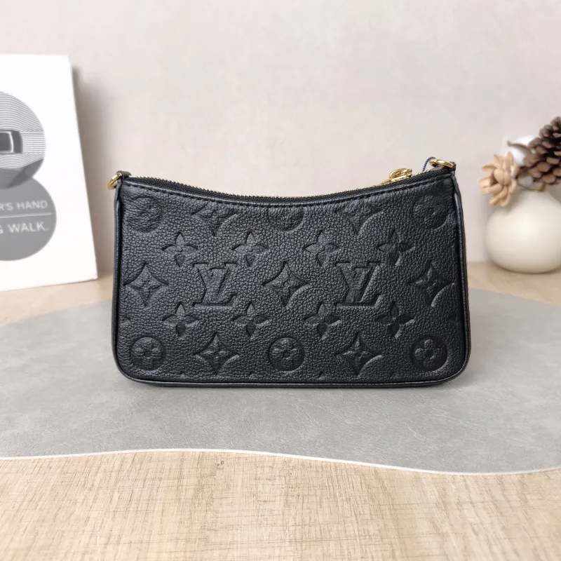 Louis Vuitton Crossbody Bag EASY POUCH ON STRAP Black Monogram Empreinte Embossed Calfskin Mini 19 × 3 × 11.5 cm — cover view 6 of 6