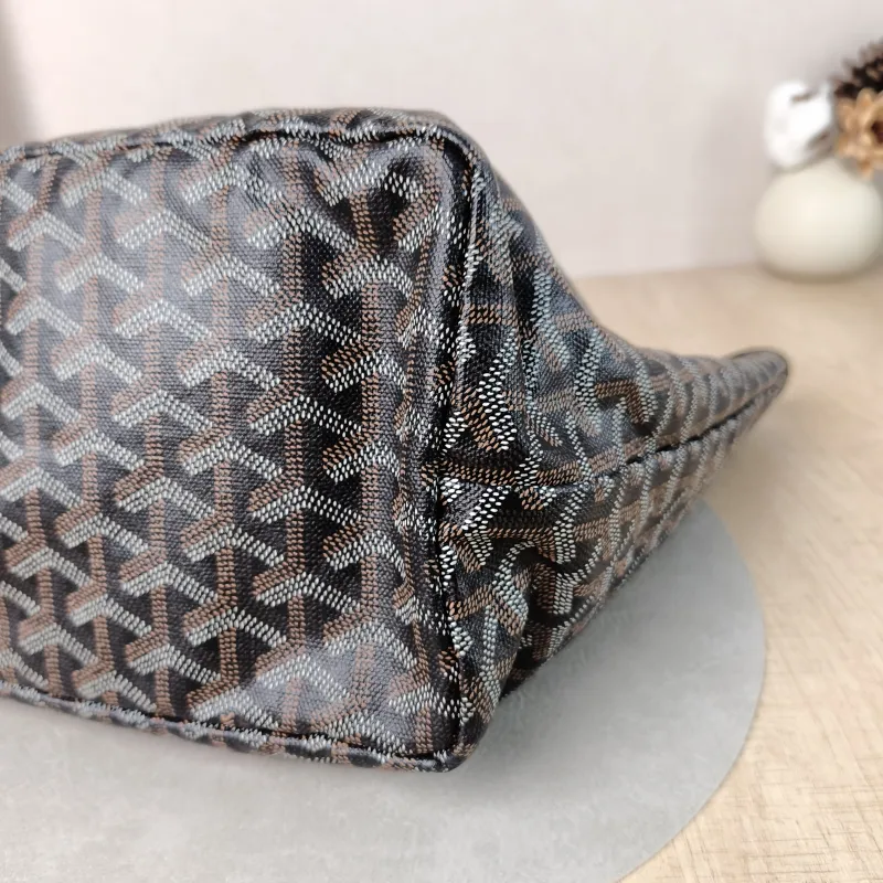 GOYARD Shoulder Bag SAINT LOUIS Shopping Tote Black ine Canvas Small 34 × 15 × 28 cm Conditioned — detail view 9 of 13