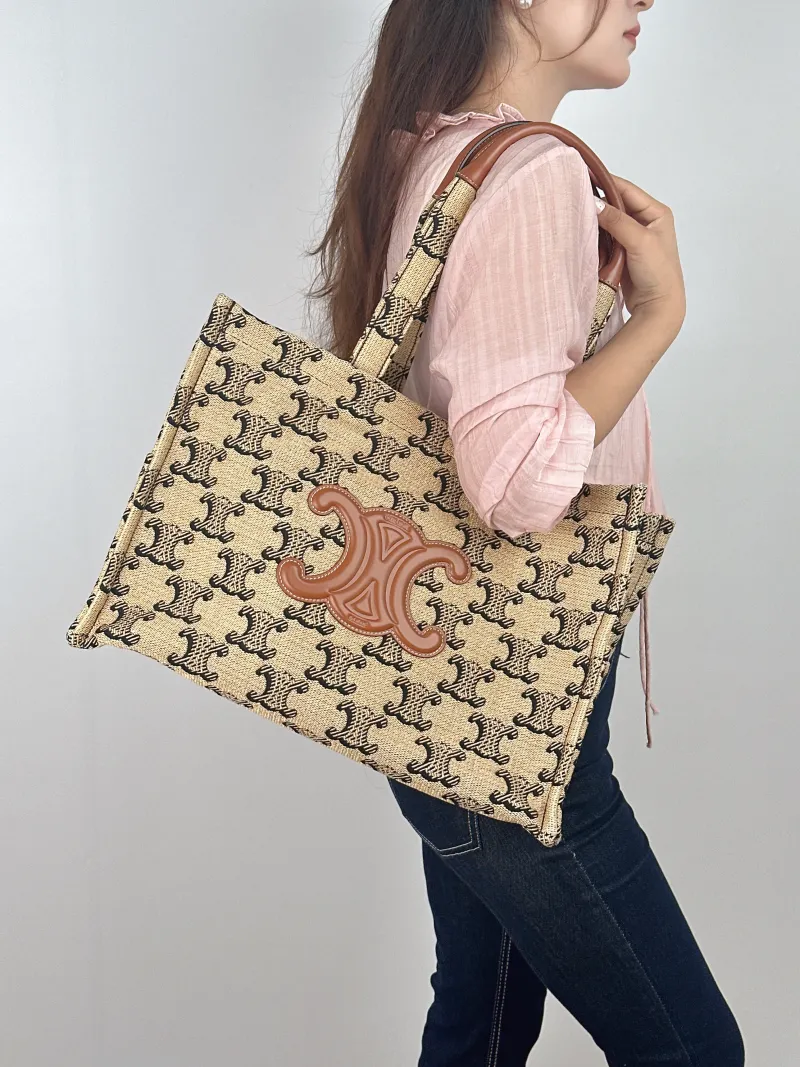 CELINE Shoulder Bag CABAS THAIS Shopping Tote Large 40 × 16 × 30 cm — on-model view 2 of 2