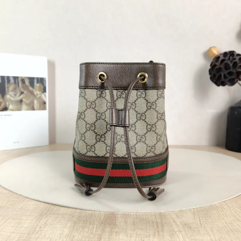GUCCI Shoulder Bag Ophidia Bucket Bag Monogram PVC Mini 15.5 × 9 × 19 cm
