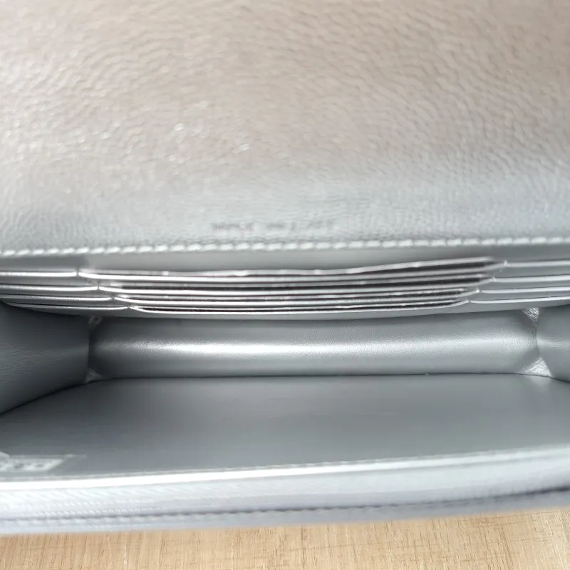 Chanel Backpack Backpack Silver Grained Calfskin One Size 18.2 × 5 × 14 cm — detail view 4 of 14
