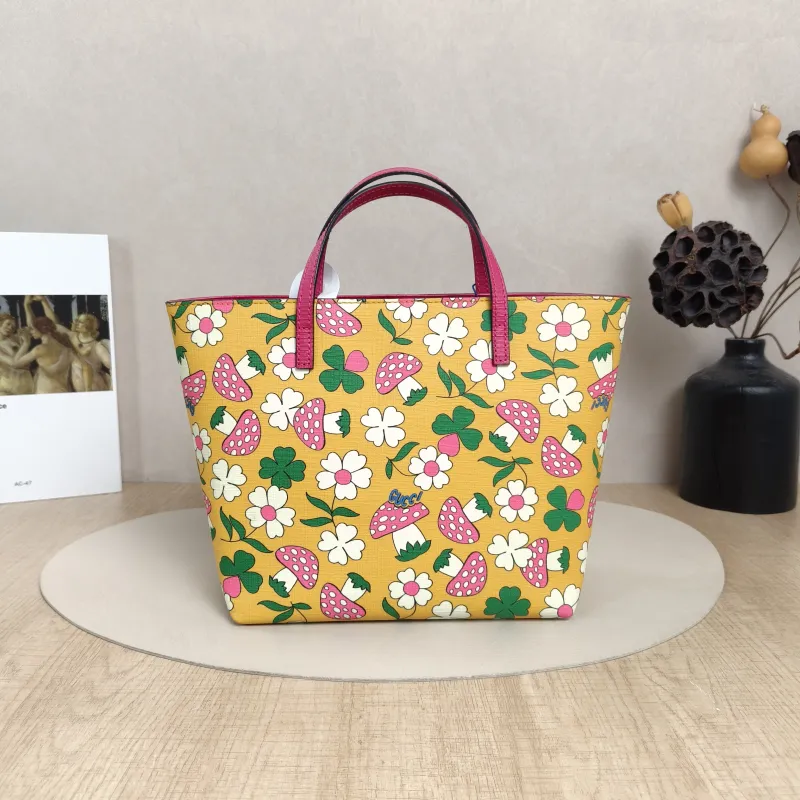 GUCCI Top Handle Bag tote Yellow PVC One Size20 × 10 × 20 cm