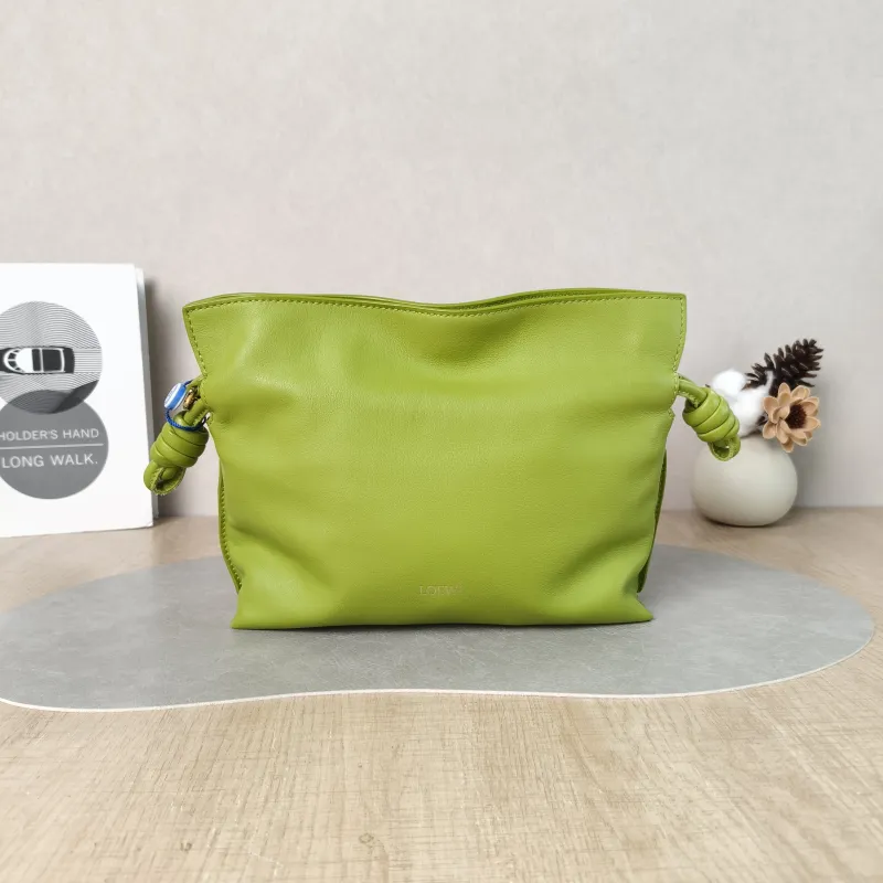 LOEWE Crossbody Bag Flamenco Green Calfskin Mini 24 × 9 × 18 cm