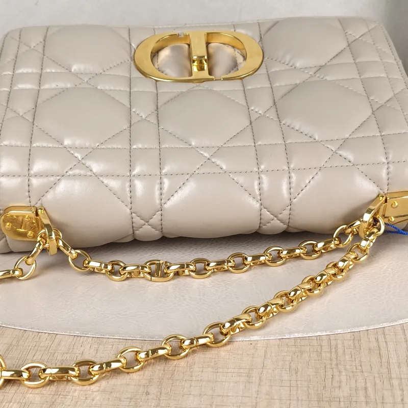 DIOR Crossbody Bag Caro Chain Bag Beige Calfskin Medium 25.5 × 9 × 15.5 cm — detail view 6 of 15